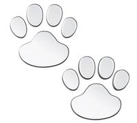 HomeVortex 3D Paw Print Car Sticker, Animal Footprint Decal, for Dog Cat Bear, PVC Emblem Badge, for Exterior Body Dashboard Trunk Grille, Auto Motorcycle Scooter(Silver)