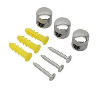 HomeVortex 3pcs Metal Cable Ties, Aluminum Wire Organizer with Screw Mount, Elegant Cord Anchors for Desk Wall Ceiling, Holds Round Flat Wires up to 7mm, Gold(silver)