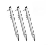 HomeVortex 3pcs Multifunctional Vernier Caliper Pen, with 0.5mm Gel Ink, Smooth Writing Ballpoint Ruler Tool, for Office School Woodworking, Silver(Blue)
