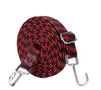 HomeVortex 4 M Elastic Bungee Cord with Metal Safety Hooks Stretchable Heavy Duty Luggage Strap Adjustable Tie Down Rope for Car Bike Motorcycle Outdoor Storage Black(red)