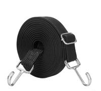 HomeVortex 4 M Elastic Bungee Cord with Metal Safety Hooks Stretchable Heavy Duty Luggage Strap Adjustable Tie Down Rope for Car Bike Motorcycle Outdoor Storage Black(black)