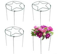 HomeVortex 4-Pack Plant Support Cages, 30x40cm 3-Leg Metal Stakes with Removable Grid for Peonies Roses Tomatoes, Adjustable Garden Trellis for Hydrangeas Strawberries(Green 30 * 40cm)