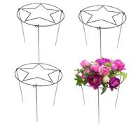 HomeVortex 4-Pack Plant Support Cages, 30x40cm 3-Leg Metal Stakes with Removable Grid for Peonies Roses Tomatoes, Adjustable Garden Trellis for Hydrangeas Strawberries(Black 30 * 40cm)