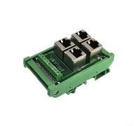 HomeVortex 4-Port For RJ45 Terminal Block, 8P8C Ethernet Network Wiring Connector with Parallel Junction Box for Secure Data Cabling, Green, 51x87x42mm