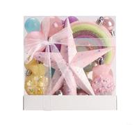 HomeVortex 40 Macaron Painted Christmas Balls Set Pastel Coloured Tree Decorations Lightweight Ornaments for Holiday Festive Home Garden Decor