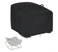 HomeVortex 420D Oxford Waterproof Egg Chair Cover, Heavy-Duty Outdoor Furniture Protector with Elastic Band for Patio Rocking Chairs, Rattan Wicker Loungers, Black, 42x42x34 Inches(A)