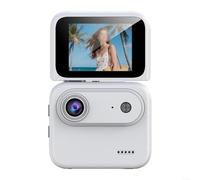 HomeVortex 4K Cycling Action Camera with Chest Mount, Electronic Image Stabilization (EIS), 180° Flip LCD Screen 360° Panoramic Capture(White)