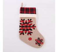 HomeVortex 4Pcs Christmas Stockings With Reindeer And Snowflake Pattern, 45.7cm Velvet Large Hanging Socks For Fireplace Mantel Festive Décor, Washable Linen Construction(snowflake)