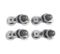 HomeVortex 4x Twin Shower Door Rollers for 19/23/25/27mm Wheels, Nylon Aluminum Alloy Sliders with Smooth Low-Noise Swivel for Curved Quadrant Glass Doors, 4-6mm Thick(23mm)