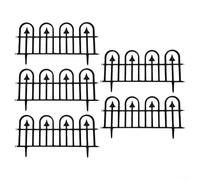 HomeVortex 5-Pack Garden Edging Decorative Border, No-Dig Spike Landscape Fence, Interlocking PP Plastic Guardrail for Flower Beds, Lawns & Trees, Black, 23.6x12.2 Inch