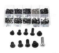 HomeVortex 500PCS Laptop Repair Screw Kit, 10 Sizes Countersunk Head Black Zinc KM Screws M2-M3, for Computer Hardware, Electronics & Notebook Maintenance, with Storage(A)