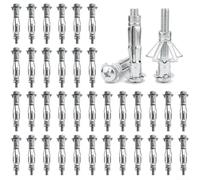 HomeVortex 50pcs M4x38mm Hollow Wall Anchors, Galvanized Metal Cavity Anchor Screws,for Drywall & Thin Walls, Rust-Proof Expansion Bolts Set,for Secure Indoor (M4*38)