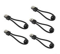 HomeVortex 5pcs Bungee Shock Cord Clips with Knob, Elastic Nylon Rubber Fasteners for Tent Canopy Boat Yacht RV Cover Anchor Ropes, Black