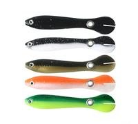 HomeVortex 5pcs Soft Fishing Lures 10cm Paddle Tail with Shrimp Oil Scent, Flexible PVC Saltwater and Freshwater Baits for Bass Salmon Snook(10cm)