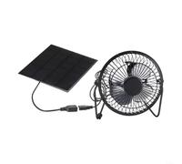 HomeVortex 5W Solar Panel Cooling Fan USB Powered Ventilation System For Greenhouse Chicken Coop RV Trailer With Sun Power Charging Function Portable Outdoor Fan Black