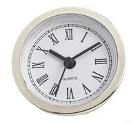 HomeVortex 60 MM White Dial Quartz Clock Insert Movement Replacement Part With Gold Arabic Numbers For DIY Clock Making Home Office Workshop Repair Tools