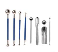HomeVortex 9pcs Stainless Steel for tile Grout Tool Set, with Rubber Handle, 4pcs Double Ball Pressing Tools and 5pcs Beauty Seam Finishing Kit, for Floor Wall Kitchen