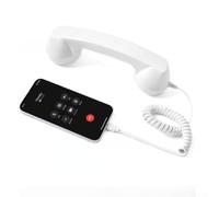 HomeVortex ABS Retro Handset Type-C Wired for iPhone Tablet(White(type-c)) | High-fidelity speaker, clear mic, smooth audio, noise reduction, 23cm length, wired stability