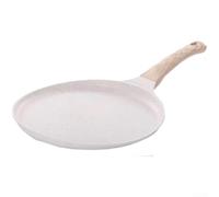 HomeVortex Aluminum Skillet 28cm Quick Heat Even Cooking for Surface Aluminum(White 24cm)