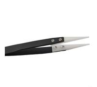 HomeVortex Anti-Static Ceramic Tweezers, Zirconia Tip Stainless Steel Repair Tools for IC, Computer & Mobile Phone Maintenance, High Temp Resistant, Straight(Straight Pointed)