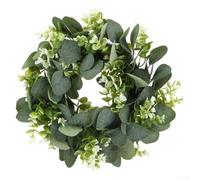 HomeVortex Artificial Grass Wreath with Eucalyptus Design
