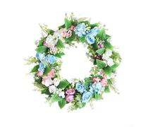 HomeVortex Artificial Greenery Wreath 35x35cm Realistic Plastic Vine Garland,for Front Door Wall Decor Indoor Outdoor All Season Home Decoration(35CM)