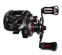 HomeVortex Baitcasting Reel 7.2:1 Gear Ratio 8kg Max Drag 5+1BB,with Unloading Alarm Metal Spool,Heavy Duty Drag, for Freshwater Saltwater Fishing Black(right hand wheel)