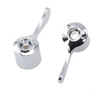 HomeVortex Basin Sink Tap Reviver Replacement Lever Heads Conversion Kit With Chrome Solid Brass Handles,1/4 Turn Deck Mounted Knobs And Levers For Updating Old Or Broken Faucets