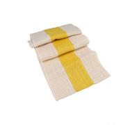 HomeVortex Burlap Table for runner, Natural Hessian Linen for Wedding Birthday Party for Decor, Rustic Flax Fabric Cover 30x275cm Brown and White(Yellow & White)