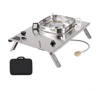 HomeVortex Camping Portable Gas Stove Folding Table Stove for IGT Stainless Steel Aluminum Copper Cooking Equipment(Sliver)