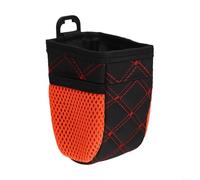 HomeVortex Car Air Vent Storage Bag PU Leather Hanging Organizer Pouch,with Net Pocket,for Phone Cards Tickets Red Wine Fit Most Vehicles Interior Accessories