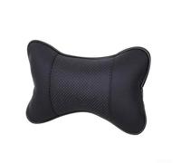 HomeVortex Car Seat Headrest Neck Support Pillow, Danny Leather B Shape Cushion, with Breathable Perforated, Soft Space Cotton Padding, for Travel Comfort, Black(1Pc Black)