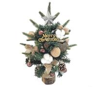 HomeVortex Christmas Desktop Artificial Tree 45Cm Mini Tabletop Pine Tree DIY Customizable Holiday Decoration Tree Set With Stand For Home Office Table Shelf Decoration(A)