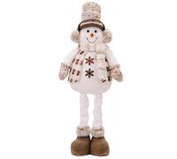 HomeVortex Christmas Retractable Ornament Soft Plush Doll Decoration With Sand Filled Base Telescopic Standing Figurine For Home Holiday Indoor Party Table Fireplace(snowman)
