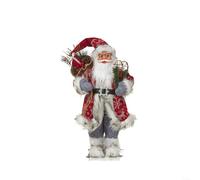HomeVortex Christmas Santa Claus Figurine Fabric Doll Holiday Table Decor Standing Ornament for Home Office Hotel Shopping Mall Kindergarten Party Festive Season Decoration 15x9x30cm/20x12x45cm(30cm)
