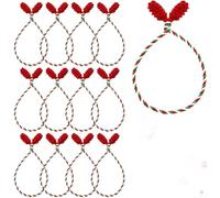 HomeVortex Christmas Wreath Bands, 20 Inch Flexible Tie with Tassels for Holiday Home Decor, Adjustable Polyester Wire Garland for Tree Door Wall Festive Decoration (Green)(Rain)