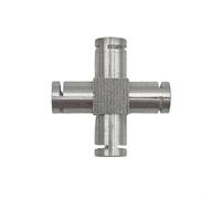 HomeVortex Coffee Maker Connector Aluminium Copper Two-Way Three-Way Interface Brewing Accessory For Various Machines(Aluminium X)