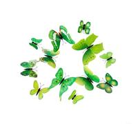 HomeVortex Colorful 3D Butterfly Wall Decor 5 Pack, Vibrant PVC Simulation Art for Home Office Nursery, Easy Mount Room Decoration, Multi-Color Blue Green Yellow Purple Red 5-8cm(green)