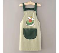 HomeVortex Cooking Apron,Waterproof Rubber Vinyl Apron BBQ Apron with Long Straps Kitchen Apron for Men Women Kitchen Restaurant Dishwashing Cooking Drawing Black(Regular style Bean green avocado)