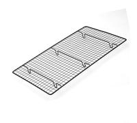 HomeVortex Cooling Rack for Oven, 18x10 Inch Heavy Duty Wire Grid with 6 Feet for Roasting, Grilling, and Baking, Black Non-Stick Airflow Stand for Crispy Food, 46x26cm