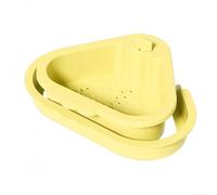 HomeVortex Corner Sink Strainer Basket with Automatic Dumping Mechanism, Space-Saving Kitchen Drain Rack for Food Waste & Sponge Storage, Tool-Free Installation, Green(Yellow)