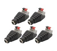 HomeVortex DC Press-Wire Power Connector, Male And Female, Alloy And PVC,No Screw Design,40W, For CCTV Cameras, LED Lighting, Security Monitoring Devices, Low Voltage 1V-24V(Female)