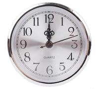 HomeVortex DIY 90MM Quartz Clock Movement Insert Arabic Numbers Plastic Metal Accurate Time Piece Gold Trim Round Face Replacement Parts(Silver)