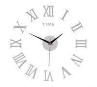 HomeVortex DIY Luminous Wall Clock, Silent Acrylic Mirror for surface Punch-Free Large Wall Sticker for Living Room Bedroom Home Decor, 40cm Black(silver)