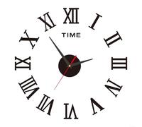 HomeVortex DIY Luminous Wall Clock, Silent Acrylic Mirror for surface Punch-Free Large Wall Sticker for Living Room Bedroom Home Decor, 40cm Black(black)