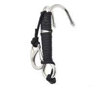 HomeVortex Double-Ended Scuba Dive Hook,for Drift Diving, 316 Stainless Steel Reef Hook,with High-Strength Nylon Cord and Quick-Release Clip, Underwater Stability Gear,for(Black)