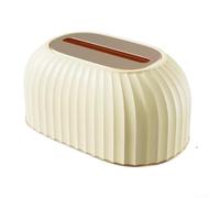 HomeVortex Drawer Box, Spring-Loaded Dispenser, Striped PET ABS Storage for Car, Bathroom, Living Room, Elegant White(yellow)