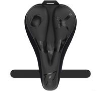 HomeVortex Elastic Silicone Gel Bike Saddle Cover Full Coverage Shock-absorbing Seat Pad with Anti-Slip Rubber Backing, For Road Cycling 29x18.5cm Silver(Black)