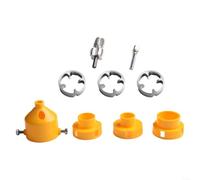 HomeVortex Electric PVC Pipe Threader Kit for 4-Point & 6-Point Pipes, Dual-End Hole Expanding Drill Bit Set for Plastic Water Pipe Threading, Yellow/Black