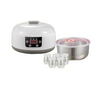 HomeVortex Electric Yogurt Maker With Temperature Control 90-113°F, 5 Glass Containers, Digital Timer, Multi-Function For Yogurt Rice Wine Natto Making Machine(European regulations)